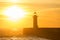 Lighthouse at sunset. Porto, Portugal