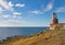 lighthouse on the Swedish coast face to the sea
