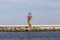 Lighthouse of Swinemuende from river swine