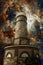 Lighthouse and the Tarantula Nebula background (Elements of this