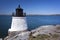 Lighthouse Tower Overlooks Bay in Newport, Rhode Island