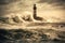 lighthouse, towering above the waves, guiding ships to safety