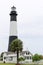 Lighthouse in Tybee Island, Georgia on a cloudy day