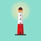 Lighthouse vector flat design. Lighthouses for navigation. beacon icons Searchlight towers for maritime navigational guidance.
