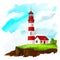 Lighthouse vector illustration painted watercolor