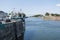 Lighthouse in the Vieux Bassin or old port at medieval city Honfleur. Normandy, France