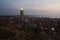 Lighthouse and village by night