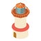 Lighthouse vintage icon, isometric 3d style