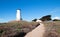 Lighthouse and walking path at Piedras Blancas point on the Central Coast of California