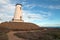 Lighthouse and walking path at Piedras Blancas point on the Central Coast of California