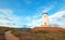 Lighthouse and walking path at Piedras Blancas point on the Central Coast of California