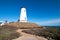 Lighthouse and walkway at Piedras Blancas peninsula on the Central California Coast north of San Simeon California
