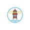 Lighthouse with Waves vector concept colored circle-shaped icon