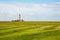 Lighthouse Westerhever in Schleswig Holstein, Germany. View on landscape by national park Wattermeer in Nordfriesland.