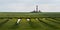 Lighthouse westerhever sheep field Sankt Peter Ording