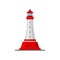 Lighthouse with a wide bottom. Vector illustration on white background.