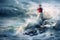 Lighthouse winter. Generate Ai