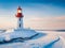 Lighthouse in winter, snowy, sky travel nature