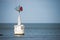 Lighthouses and buoys on coast near cleveland ohio lake erie