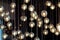 Lighting balls on the chandelier in the lamplight