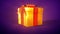 lighting beautified goldish and red surprise gift box - abstract 3D rendering
