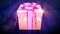 lighting beautified holiday purple giftbox - object 3D rendering