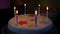 Lighting Birthday Cake Candles In The Dark