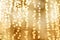 Lighting bokeh gold bright Christmas happy new year Background, Glamour Gold color background, Blurred yellow gold night light