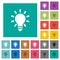 Lighting bulb square flat multi colored icons