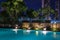 Lighting business for luxury backyard swimming pool. Relaxed lifestyle with contemporary design by professionals.