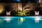 Lighting business for luxury backyard swimming pool. Relaxed lifestyle with contemporary design by professionals.