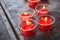 Lighting Candle in Chinese Buddhist Temple background, material offering of traditional Mahayana Buddhist devotional practices for