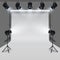 Lighting equipment and professional photography studio white blank isolated on transparent background