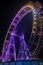 Lighting Ferris wheel at night in Prater Park in Vienna