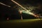 Lighting fireworks on a Zealand Sheep Farm in the evening