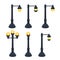 lighting fixtures for outdoor urban, Street lighting. Vector illustration