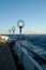 Lighting lanterns on the upper deck of a cruise ship