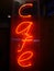 Lighting letters sign cafe
