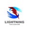 Lighting logo, thunder logo initial s logo