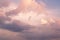 Lighting from sky past down to cloud.cloud pastel background