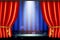Lighting spotlight effect with realistic red curtain