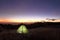 Lighting Tent At The Sunset In Etna Park, Sicily