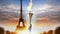 Lighting the Way to the Olympics: The Olympic Torch in Paris, France 2024. Generative Ai