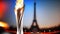 Lighting the Way to the Olympics: The Olympic Torch in Paris, France 2024. Generative Ai