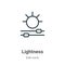 Lightness outline vector icon. Thin line black lightness icon, flat vector simple element illustration from editable edit tools