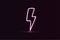 lightning 3d render electric power symbol, retro neon glowing sign isolated on black background, ultraviolet light, electric lamp