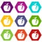 Lightning apple icons set 9 vector