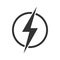 Lightning bolt in the circle graphic icon