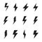 Lightning bolt electric icons. Simple set of lightning bolt electric Vector symbols collection on white backgound