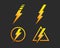 Lightning bolt, electricity power vector set